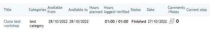 Learner profile showing updated logged and verified hours