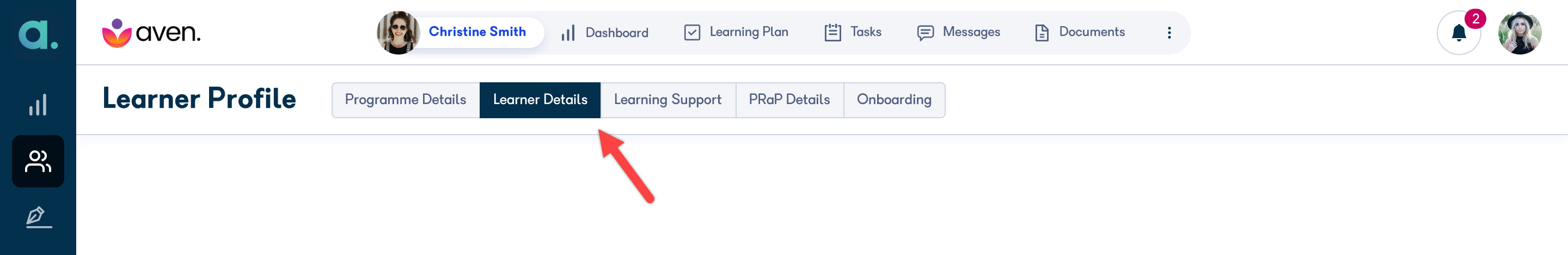 Participant Details tab on the Participant Profile screen