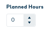 Planned hours field