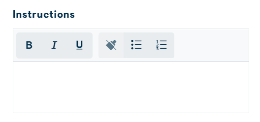 Instructions field on the activity form