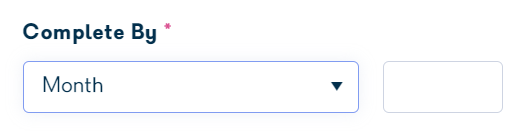 Complete by months option selected