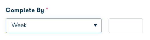Complete by weeks option selected