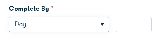 Complete by days option selected