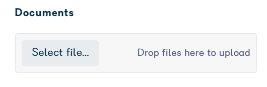 Documents field showing file attachment option