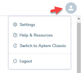 Account avatar in the top right of the screen
