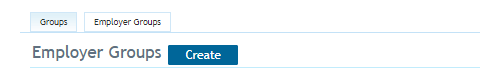 Create button on the Employer Groups tab
