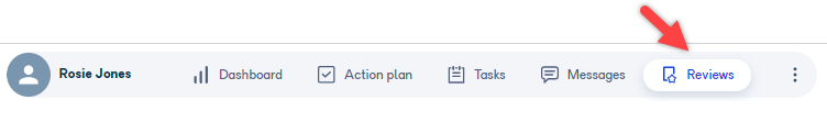 Reviews option in the participant navigation menu