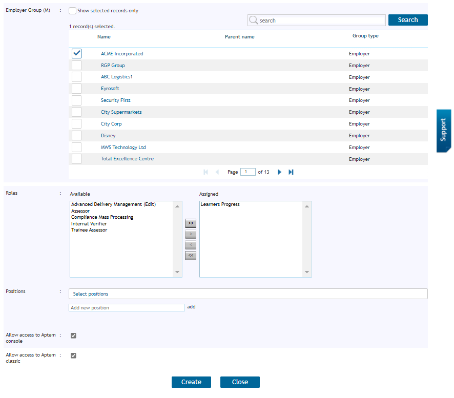 Add Employer form showing the second set of fields