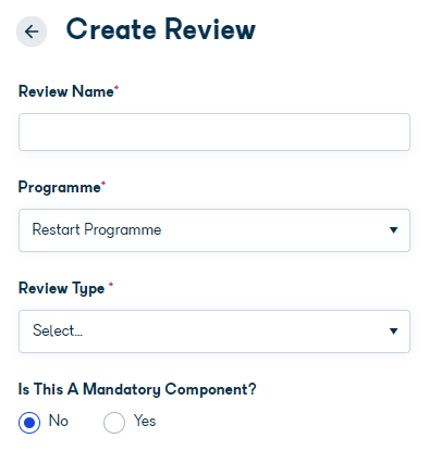 Is this a mandatory activity field on the Create Review screen